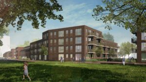 Tekening van te bouwen woningen